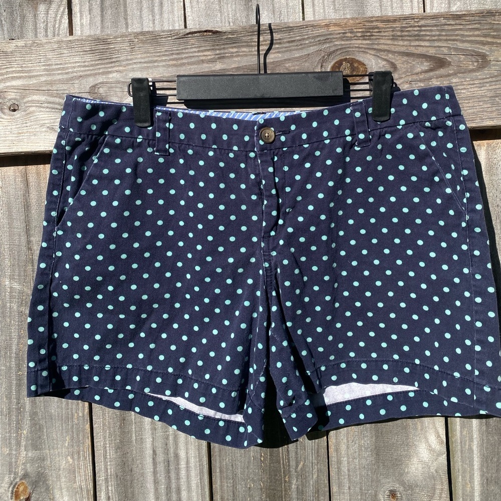 Merona Navy with aqua Polka Dot Cotton Shorts